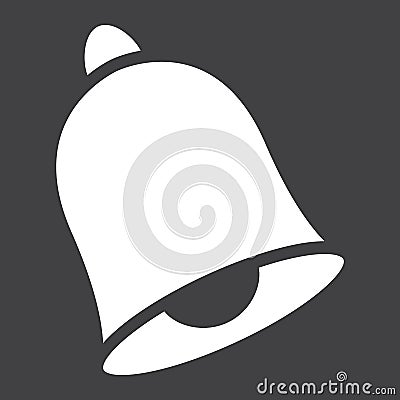 School bell solid icon, ring and school Vector Illustration