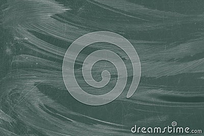 School blackboard background. Green grey chalk board surface with scratches and wet chalk traces Stock Photo