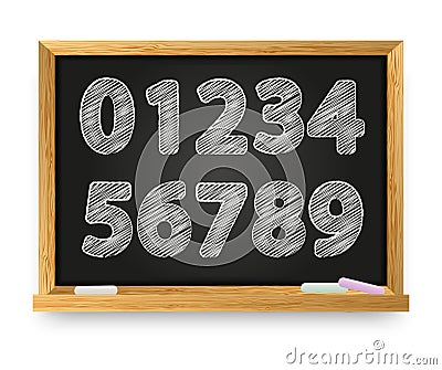 School blackboard with numbers Stock Photo
