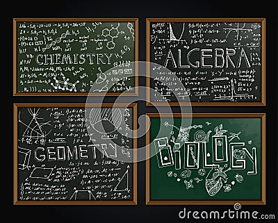 School blackboards set Vector Illustration