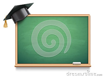 School Board and Graduation Cap Vector Illustration