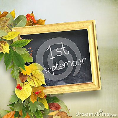 school board with the inscription `First September` Stock Photo