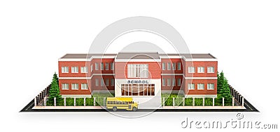 School building . Cartoon Illustration