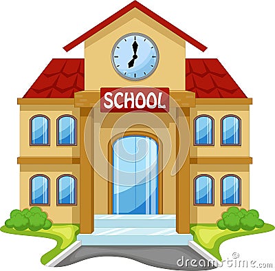 School building cartoon Stock Photo