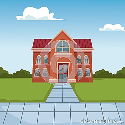 School building cartoon Vector Illustration