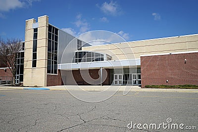 School building gynasium entrance Stock Photo