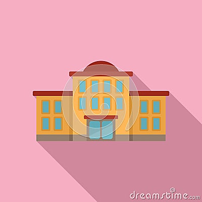 School building icon flat vector. Classroom exterior Vector Illustration