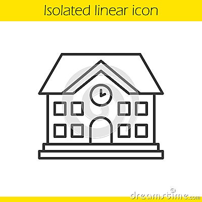 School building linear icon Vector Illustration