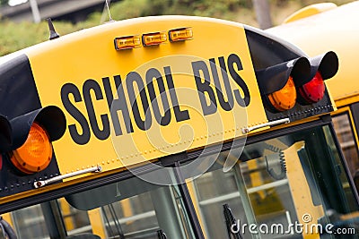 School Bus Child Carrier Elementary Education Transportation Stock Photo