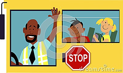 School bus driver Vector Illustration