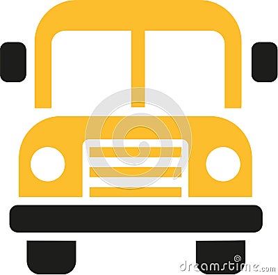 School bus icon front view Vector Illustration