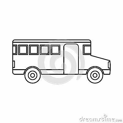 School bus icon, outline style Vector Illustration