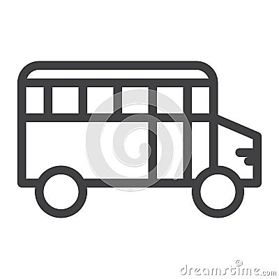 School bus line icon Vector Illustration