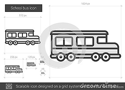 School bus line icon. Vector Illustration