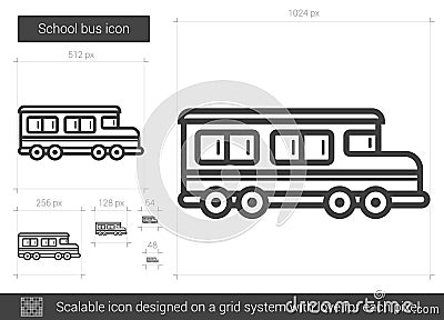 School bus line icon. Vector Illustration