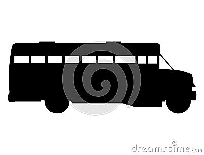 School bus silhouette vector art white background Vector Illustration