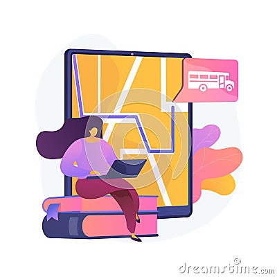 School bus tracking system abstract concept vector illustration Vector Illustration