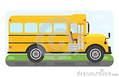 School bus transport for children vector illustration. Vector Illustration