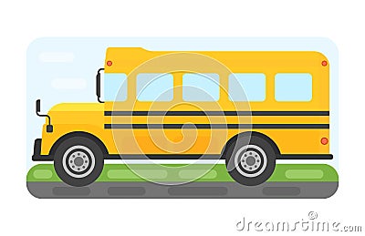 School bus transport for children vector illustration. Vector Illustration