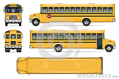 School bus vector mockup Vector Illustration