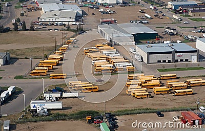 School Busses In Saskatoon Saskatchewan Editorial Stock Photo