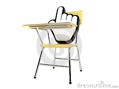 School chair with cursor Stock Photo