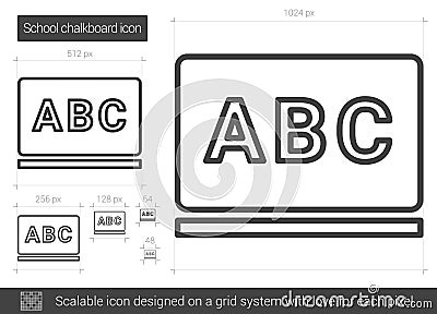 School chalkboard line icon. Vector Illustration