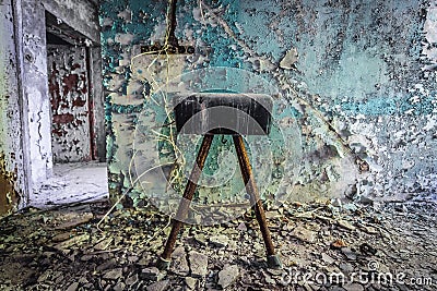 School in Chernobyl Zone Stock Photo