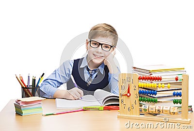 School Child Students Education, Pupil Boy in Glasses, Kid Stock Photo