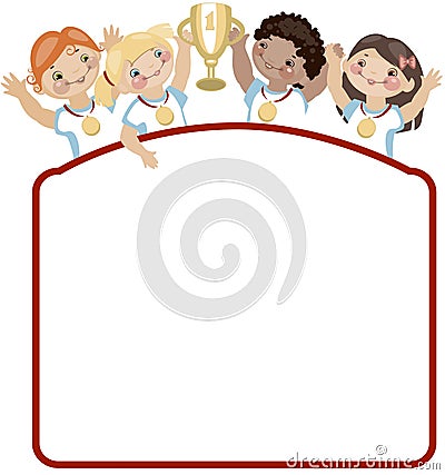 School childhood. Sports. Vector Illustration