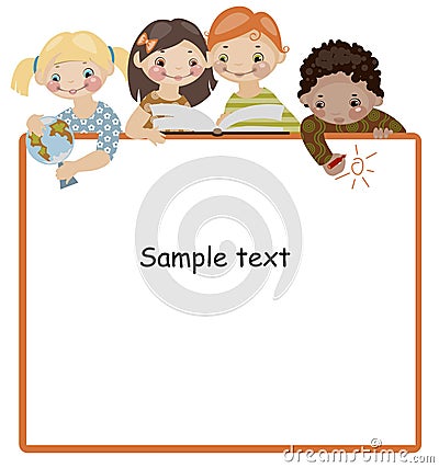 School childhood. text. Vector Illustration