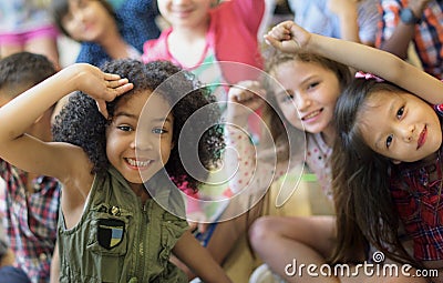 School Children Cheerful Variation Concept Stock Photo