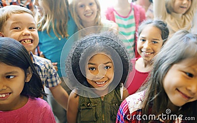 School Children Cheerful Variation Concept Stock Photo