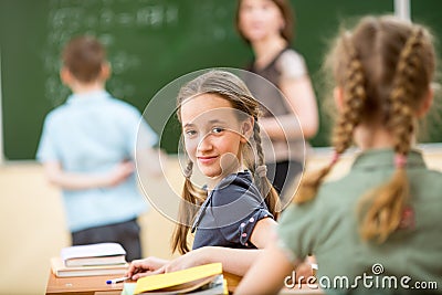 School children at lesson Stock Photo