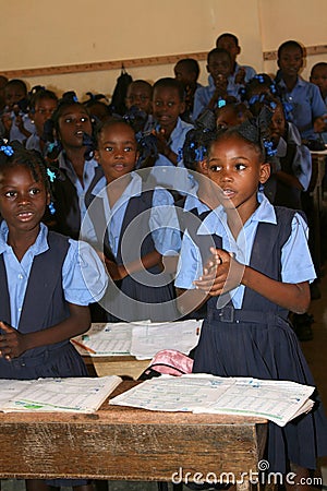 School children in Petit Bourg de Port Margot, Haiti. Editorial Stock Photo