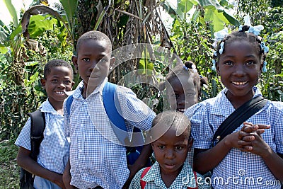 School children in rural Haiti. Editorial Stock Photo