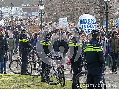 School children skipping school to protest against climate change policy Editorial Stock Photo