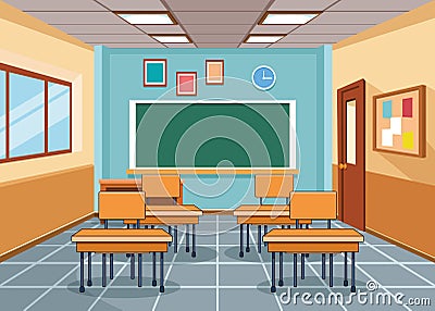 School clasroom interior Vector Illustration
