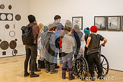 School class visit at MAC Museum Editorial Stock Photo