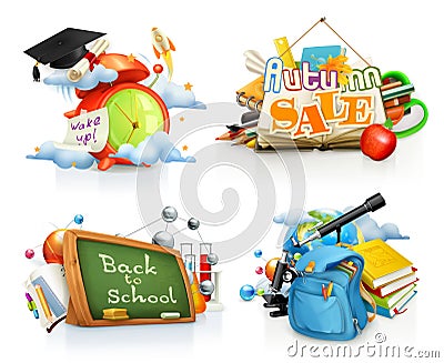 School concepts, vector set Vector Illustration