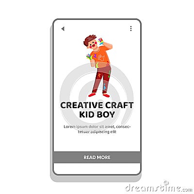 school creative craft kid boy vector Vector Illustration