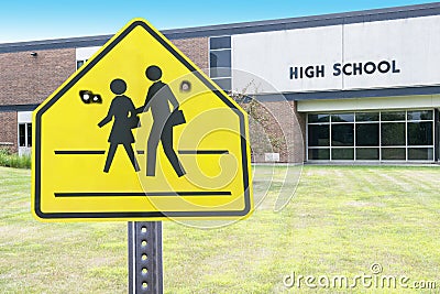 High School Violence, Shooting, Gun Stock Photo