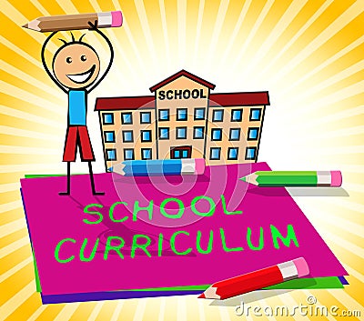 School Curriculum Displays Education Courses 3d Illustration Stock Photo