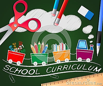 School Curriculum Showing Education Courses 3d Illustration Stock Photo