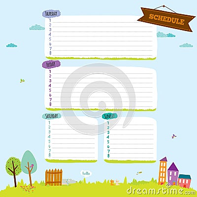 School design for notebook, diary, organizers Vector Illustration