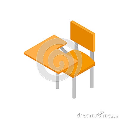 School desk icon, isometric 3d style Vector Illustration