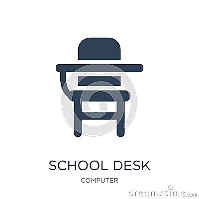 school desk icon in trendy design style. school desk icon isolated on white background. school desk vector icon simple and modern Vector Illustration