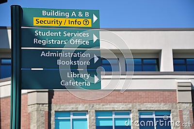 School direction sign Stock Photo