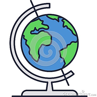 School earth globe vector world geography icon Vector Illustration