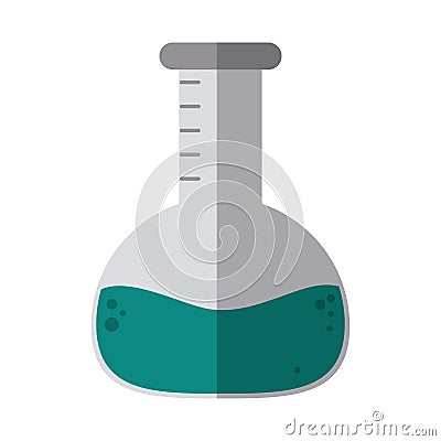 School education chemistry flask beaker supply flat icon with shadow Vector Illustration